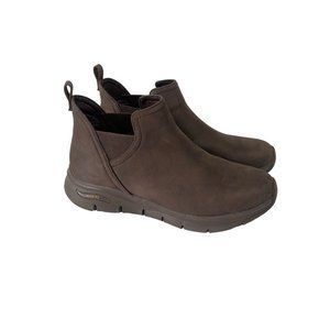 Skechers ArchFit Smooth Always Right Brown Slip On Booties Shoes 167367 Womens 8